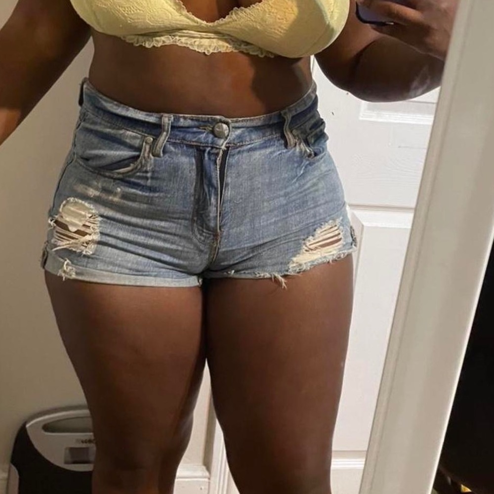 Almost famous distressed denim shorts